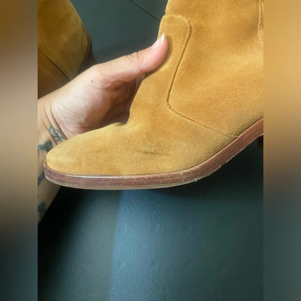 Women’s Tory Burch Camel Chelsea Heeled Zip Up Boots 6.5 Classic Quiet Luxury - Picture 6 of 10